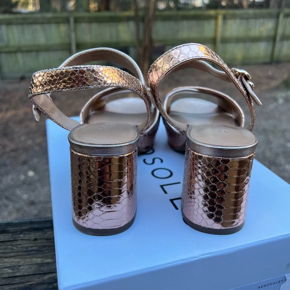 AEROSOLES Cosmos Platform Chunky Rose Gold Metallic Women’s Heel 7M NWT NEW - Picture 4 of 9